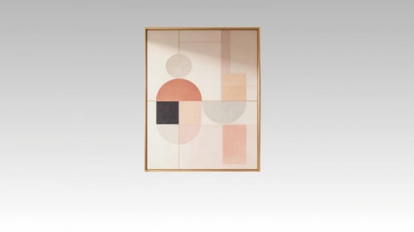 Soft Pastel Geometric Framed Art - Modern Elegant Wall Decor