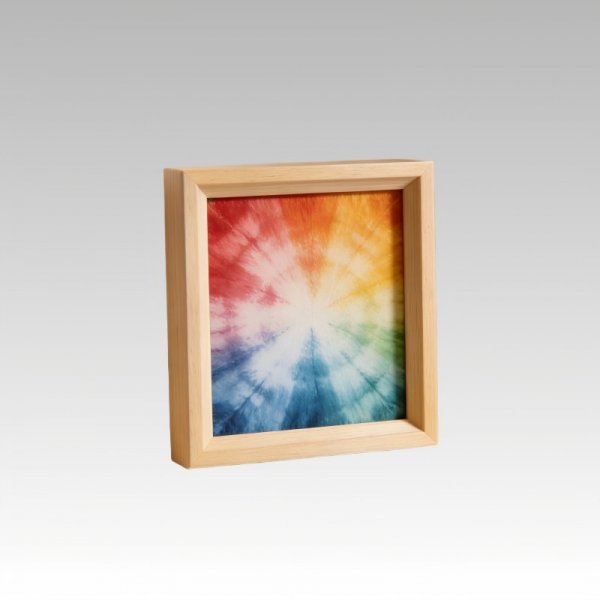 Rainbow Tie-Dye Framed Fabric Art - Boho Colorful Wall Decor