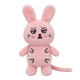 Funny Grumpy Pink Rabbit Soft Plush Cat Chew Toy with Catnip