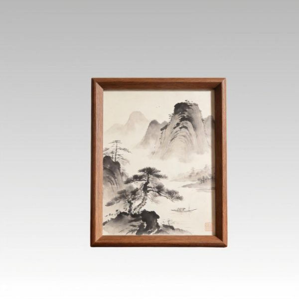 Chinese Ink Landscape Framed Art - Traditional Zen Wall Decor