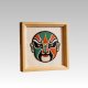 Chinese Opera Mask Embroidery Framed Art - Cultural Textured Wall Decor