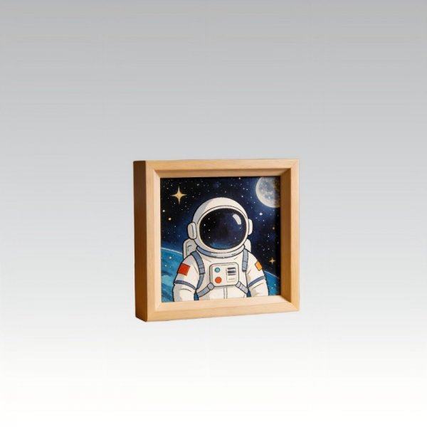 Astronaut Space-Themed Framed Art - Sci-Fi Wall Decor for Kids & Adults